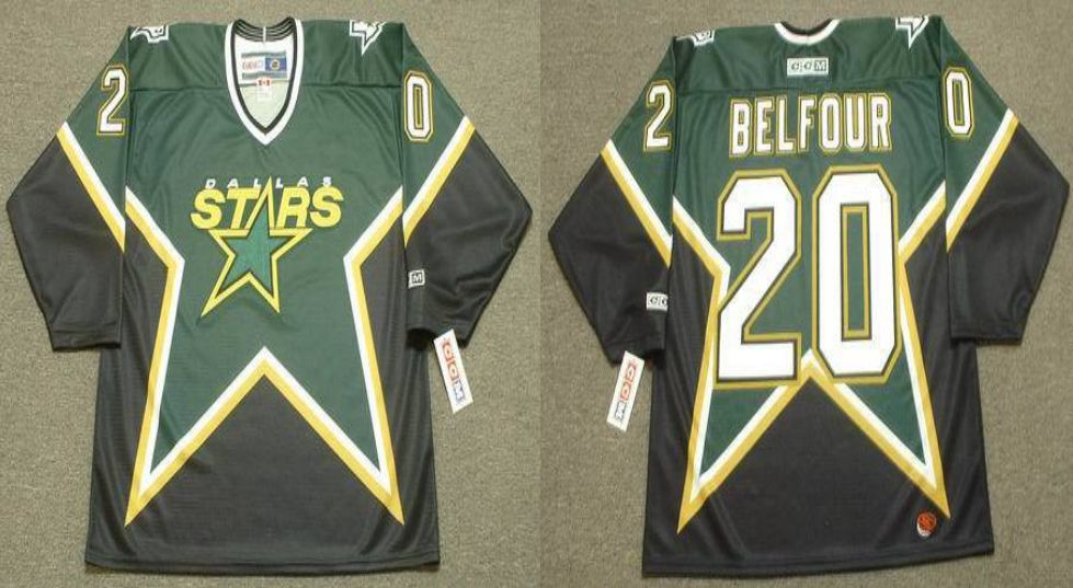 2019 Men Dallas Stars #20 Belfour Black CCM NHL jerseys->dallas stars->NHL Jersey